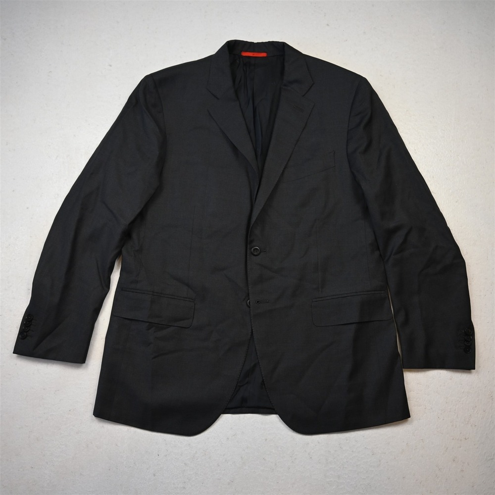 Isaia Napoli 46R Gray 100%‎ Wool Aquaspider Italy Mens Suit Jacket Sport Coat